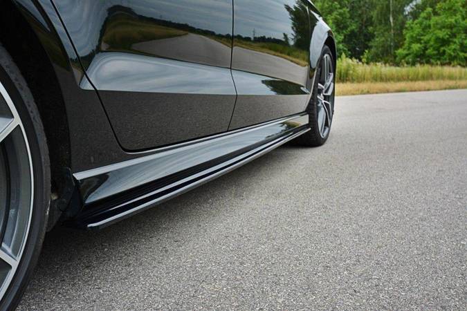 Dokładki progów Maxton Audi S3 / A3 S-Line 8V / 8V FL Sedan (czarny połysk)